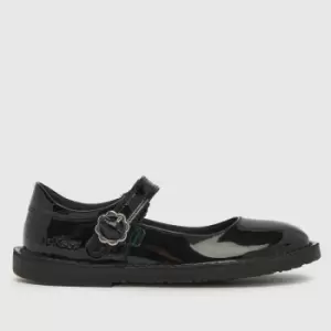 Image of Kickers Black adlar mj bloom Girls Junior Shoes
