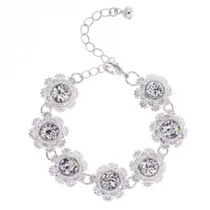 Image of Ted Baker Ladies Silver Plated Seah Crystal Daisy Lace Bracelet