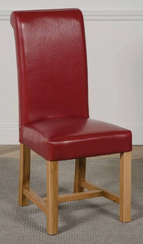 Image of Thats Furniture Washington Leather Dining Chairs for Dining Room or Kitchen in Red Red Unisex