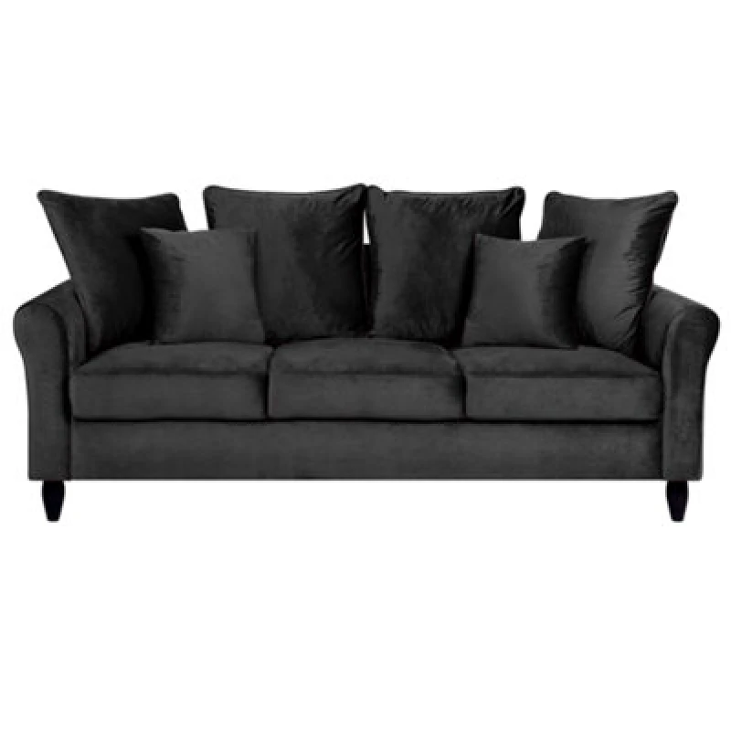Image of Beliani Sofa 3 Seater Bornholm Velvet Black