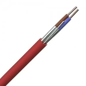 Image of Zexum Red 1.5mm 16A 2 Core and Earth Brown Blue Enhanced Fire Resistant LSF BASEC Approved Power Cable - 5 Meter