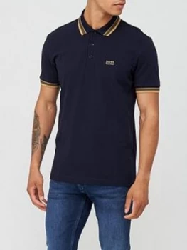 Image of Hugo Boss Paddy Tipped Collar Polo Shirt Size M Men