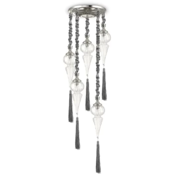 Image of Ideal Lux Hammam - 5 Light Cluster Ceiling Pendant Silver