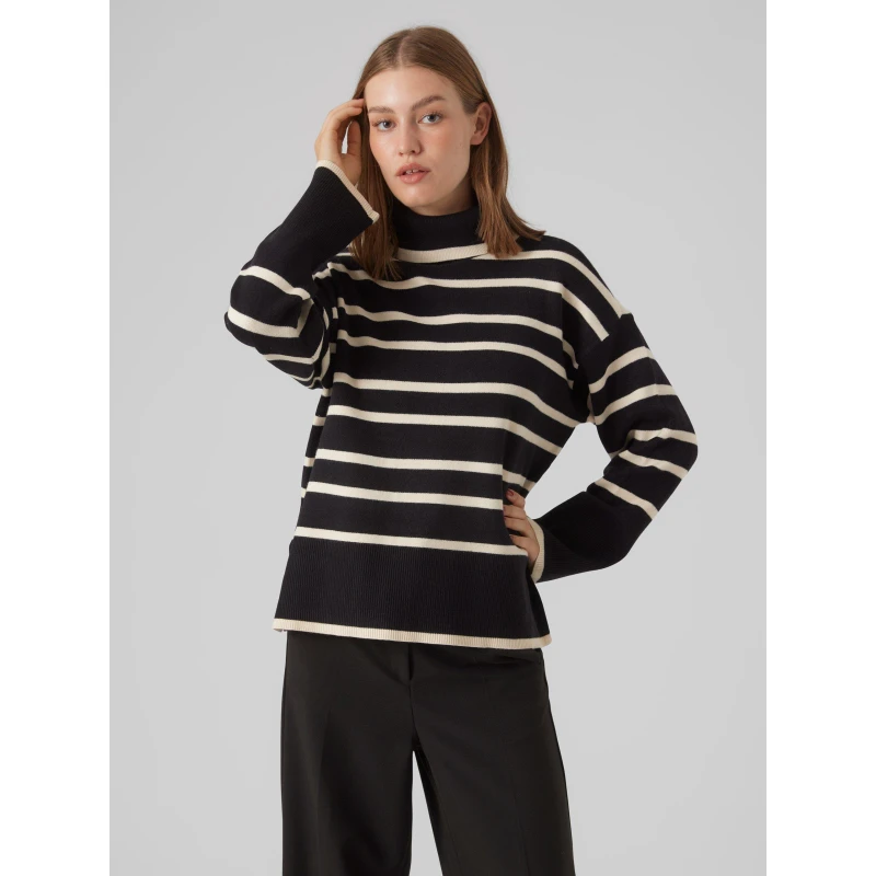 Image of Vero Moda Knit Striped Jumper - Black 8