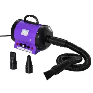 Image of Pawhut 2800W Dog Pet Grooming Hairdryer Heater W/ Three Nozzles - Purple