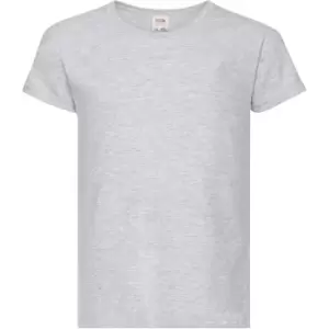 Image of Fruit Of The Loom Girls Childrens Valueweight Short Sleeve T-Shirt (Pack Of 5) (5-6) (Heather Grey)
