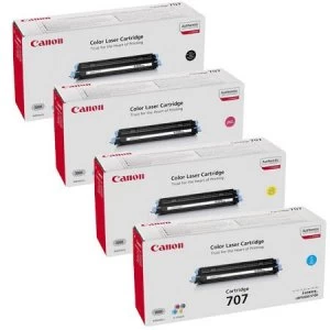 Image of Canon 707 Black and Tri Colour Laser Toner Ink Cartridge