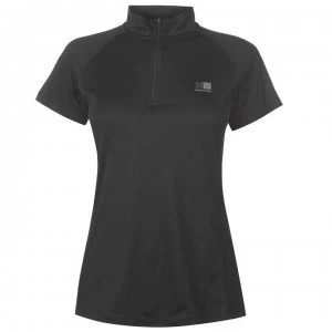 Image of Karrimor quarter Zip Short Sleeve T Shirt Ladies - Black