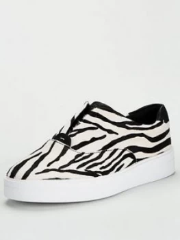 Image of Clarks Hero Step Leather Trainer - Zebra Print