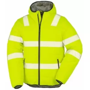 Image of Result Genuine Recycled Mens Ripstop Padded Jacket (S) (Fluorescent Yellow) - Fluorescent Yellow