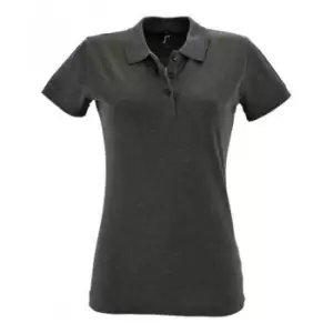 Image of SOLS Womens/Ladies Perfect Pique Short Sleeve Polo Shirt (XL) (Charcoal Marl)