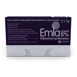 Image of Emla Cream 5x5g Tubes with 12 Dressings