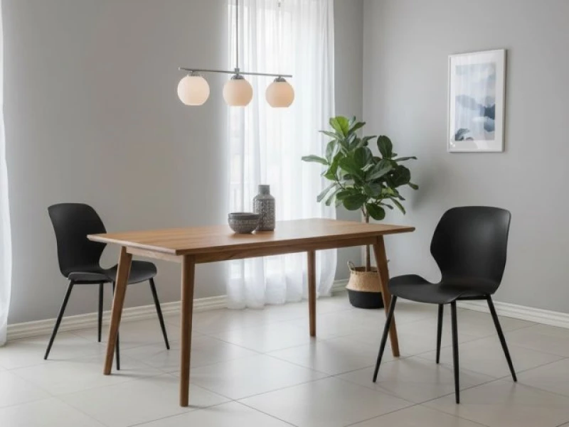 Image of Core Carnaby Set of 2 Black Plastic Dining Chairs