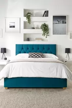 Image of Boutique Ottoman Storage Bed in Plush Velvet Fabric, Custom Made