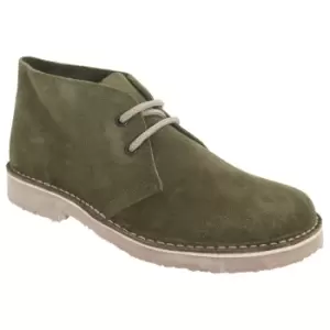 Image of Roamers Womens/Ladies Real Suede Round Toe Unlined Desert Boots (4 UK) (Khaki)