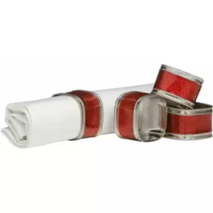Image of Red Glitter Napkin Ring - Set of 4 - Premier Housewares