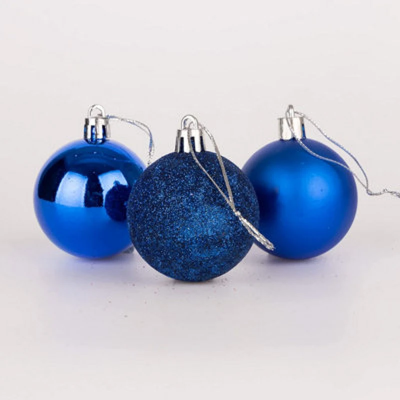 Image of Shatchi 50mm/18Pcs Christmas Baubles Shatterproof Blue,Tree Decorations Blue