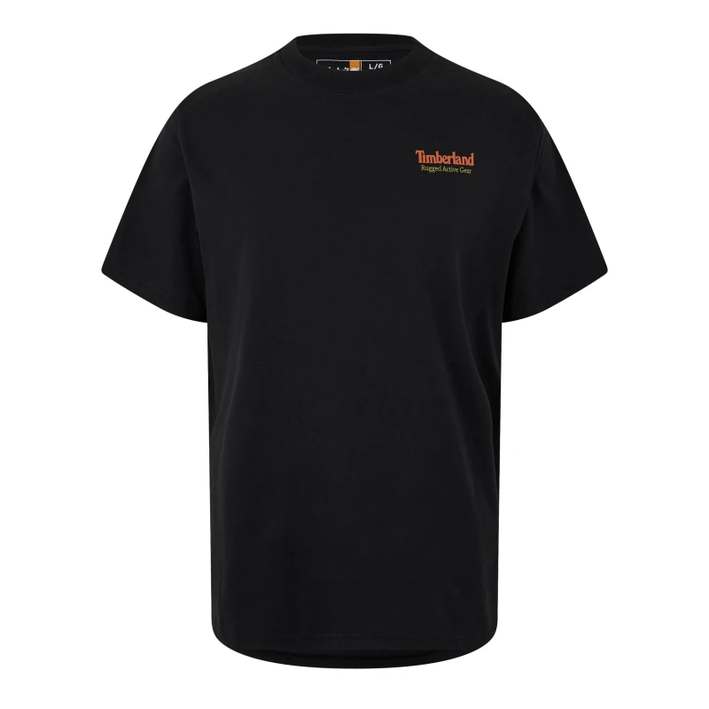 Image of Timberland Outdoor Inspired Back Graphic Tee mens T shirt in Black