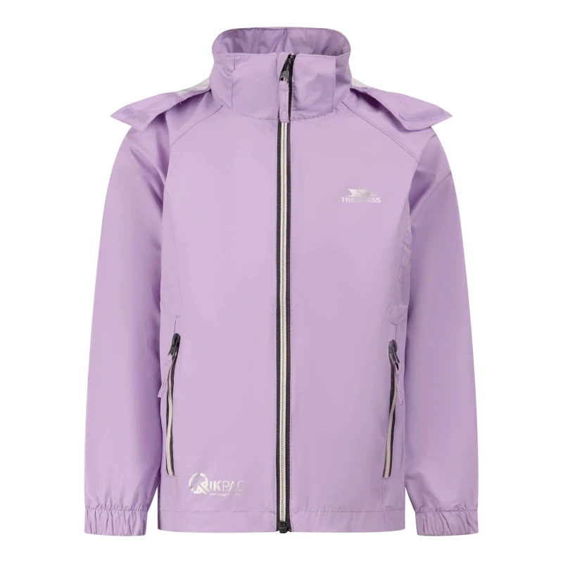 Image of Trespass Qikpac X Packaway Jacket in Purple Size: 11-12 Years Purple Unisex 11-12 Years
