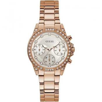 Image of Guess Silver And Rose 'Gemini' Watch - W1293L3