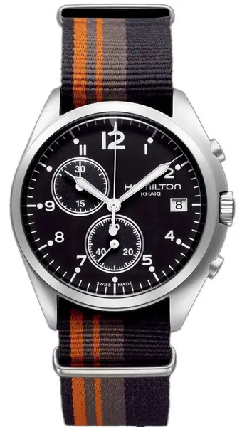 Image of Hamilton Watch Khaki Aviation Pilot Pioneer Chrono Quartz - Black HM-517