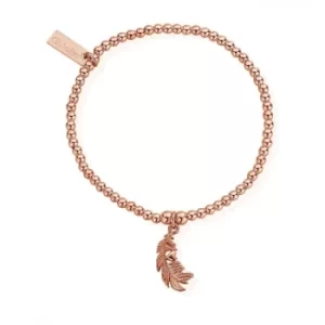 Image of ChloBo Rose Gold Plated Cute Charm Feather Heart Bracelet RBCC597