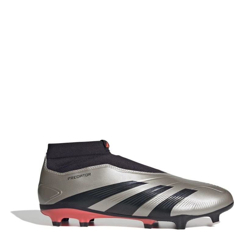 Image of adidas Predator 24 League Laceless Firm Ground Football Boots - Silver Silver 9