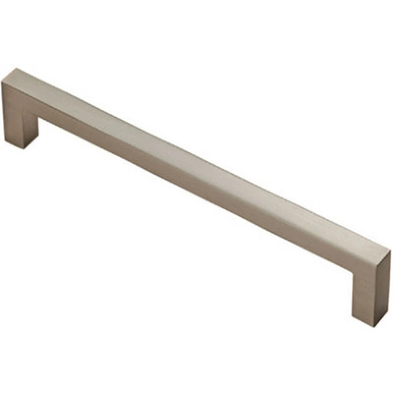 Image of Loops Square Block Pull Handle 170 x 10mm 160mm Fixing Centres Satin Nickel Metallics unisex