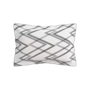 Image of Bedeck of Belfast Emani Oxford Pillowcase, Chalk/Charcoal