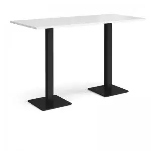 Image of Brescia rectangular poseur table with flat square Black bases 1800mm x