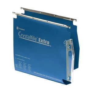 Image of Rexel Crystalfile Extra 275 30mm Polypropylene Square Base Lateral File Blue Pack of 25