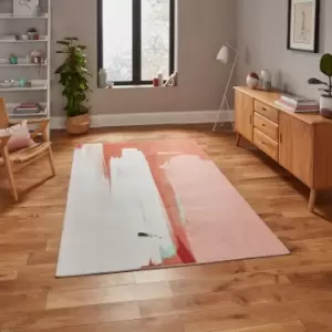 Image of Michelle Collins Abstract Terracotta and Ivory Rug Orange