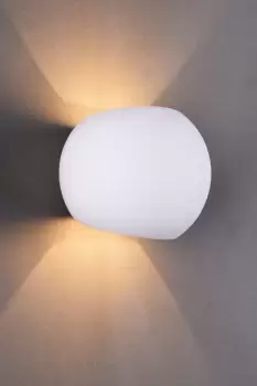 Image of Ceramic Spherical Wall Light Up and Down White Paintable G9 socket (NO BULB)
