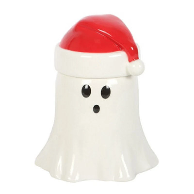 Image of Something Different Something Different Ghost With Santa Hat Oil Burner in White White One Size Unisex 5063750989006