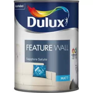 Image of Dulux Feature Wall Sapphire Salute Matt Emulsion Paint 1.25L
