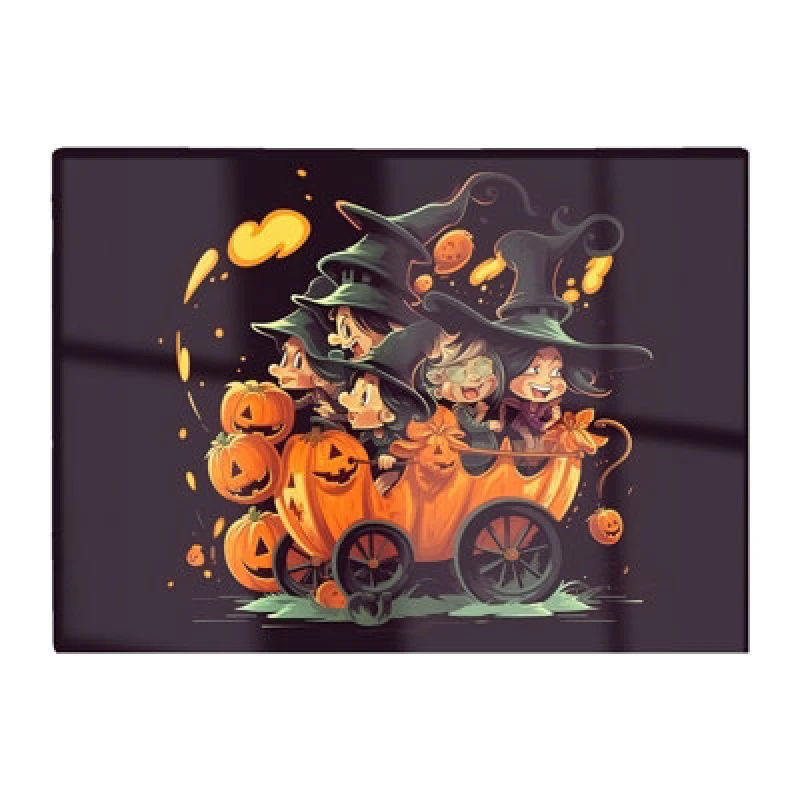 Image of Warren Reed Designer Magical Pumpkin Carriage Glass Chopping Board