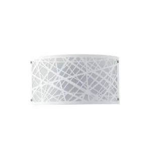 Image of BATIK 2 Light Flush Wall Light White 32x17x9cm