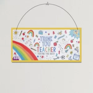 Image of Thank You Teacher Hanging Plaque