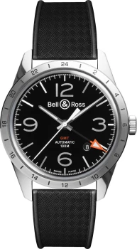 Image of Bell & Ross Watch Vintage BR 123 GMT Officer Rubber