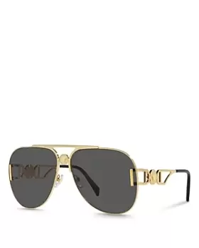 Image of Versace Solid Pilot Sunglasses, 63mm