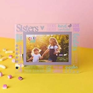 Image of 6" x 4" Cheerful Glass Photo Frame - Sister