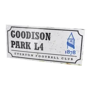 Image of Everton FC Goodison Park Retro Street Sign (One Size) (Silver/Black)