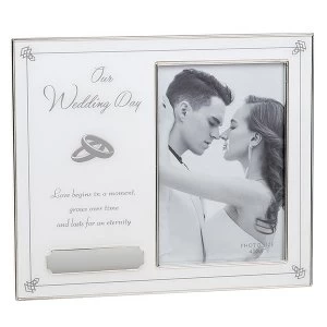 Image of Our Wedding Day Engraveable Frame 4x6