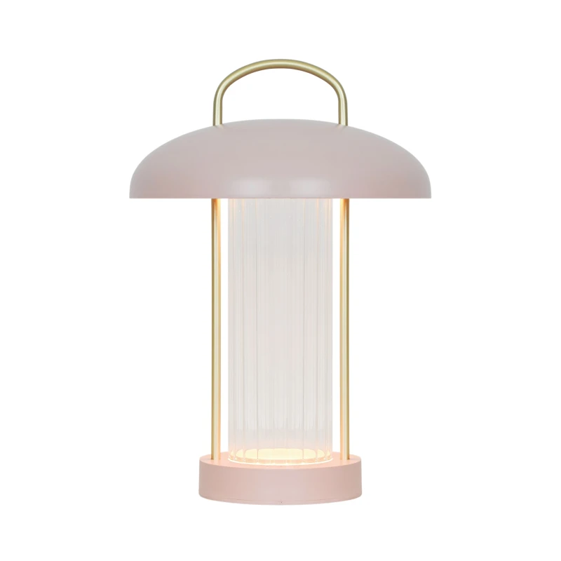 Image of Nordlux Mirano Indoor Table Battery Light Pink Metal Solar Intergrated LED Sensor 3-Level Dimming, IP20 Pink Unisex