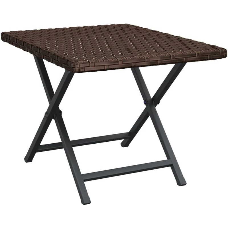 Image of VIDAXL Folding Table Brown 45x35x32cm Poly Rattan Vidaxl 8720845726003