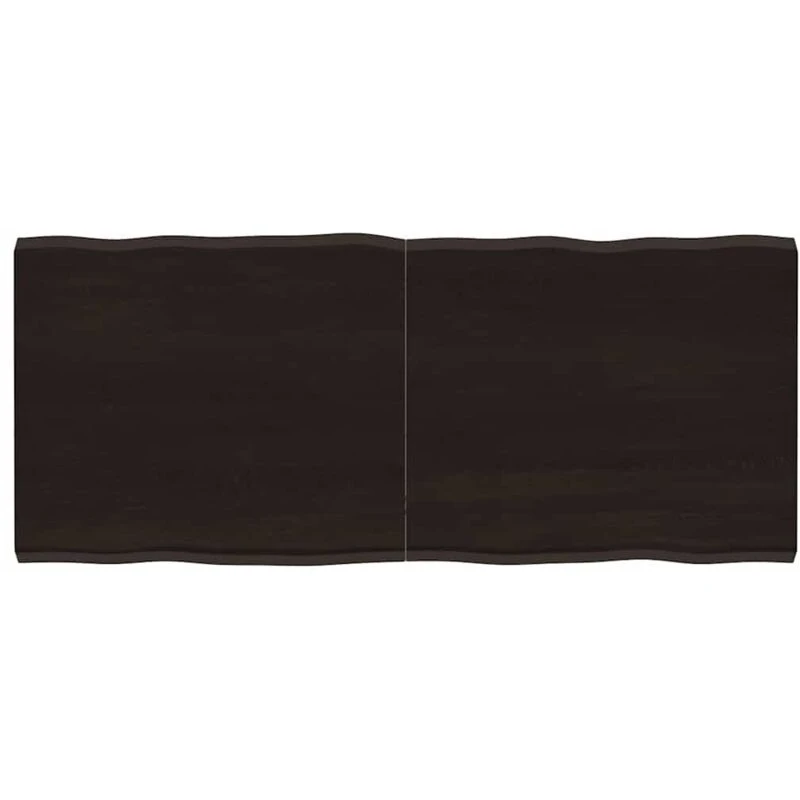 Image of Vidaxl Table Top Dark Brown 140X60X(2-4) Cm Treated Solid Wood Live Edge, Brown 364032