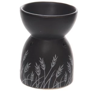 Image of Ceramic Black and White Grass Design Oil Burner