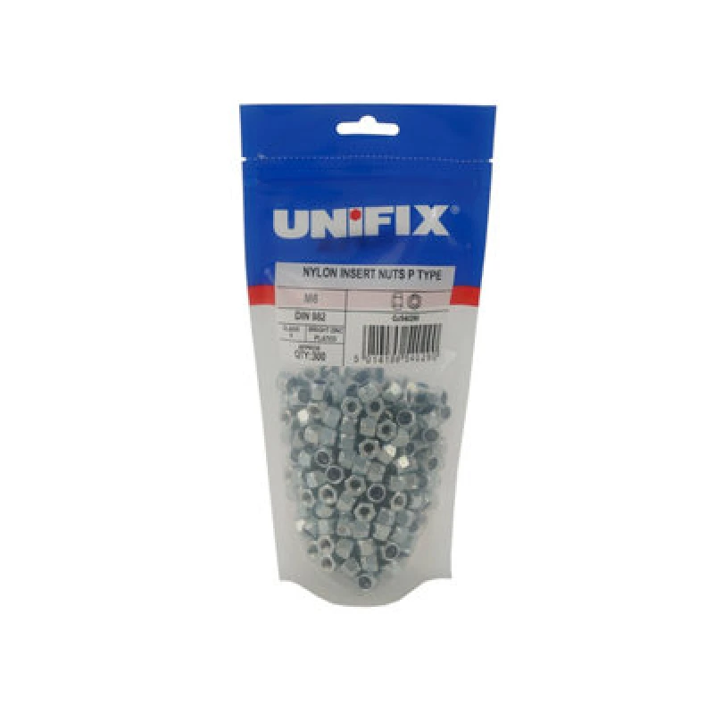 Image of Unifix Class 8 Nylon Insert Nuts P Type Din 982 Bzp - M12 - Pounipms12 - Perfect For Diy Projects