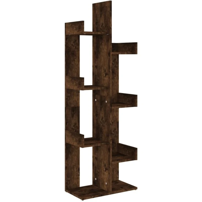 Image of VIDAXL Book Cabinet 48x25.5x140cm Smoked Oak Engineered Wood Vidaxl 8720286956700