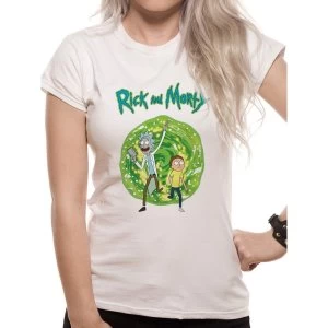 Image of Rick And Morty - Portal Womens Large T-Shirt - White